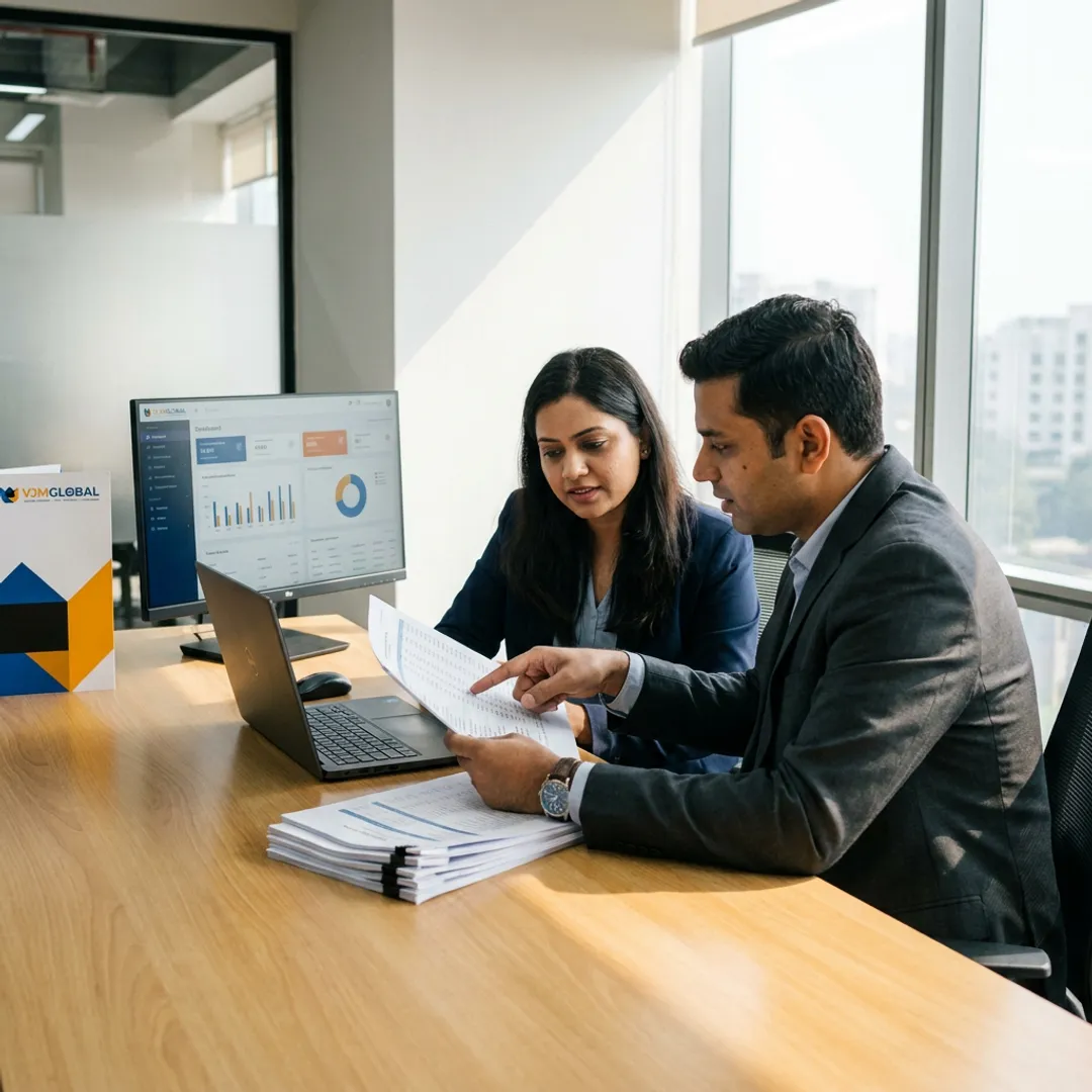 Tax team preparing compliance documents and reports