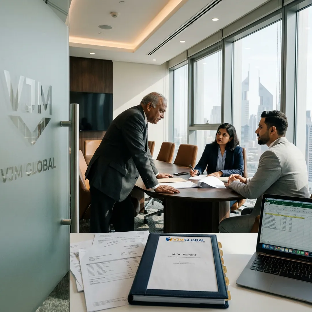 External auditor reviewing financial statements in Dubai