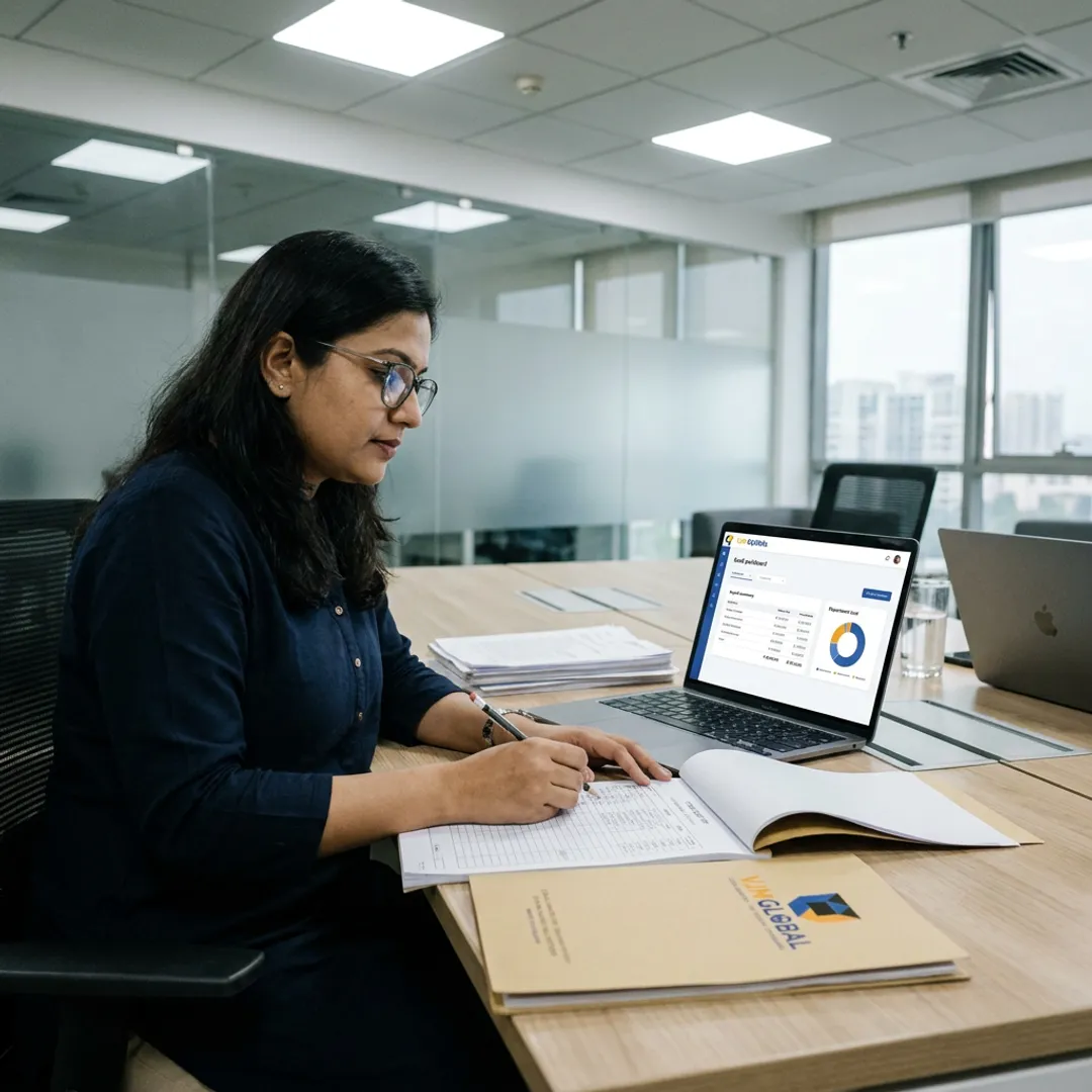 School payroll reports reviewed on laptops