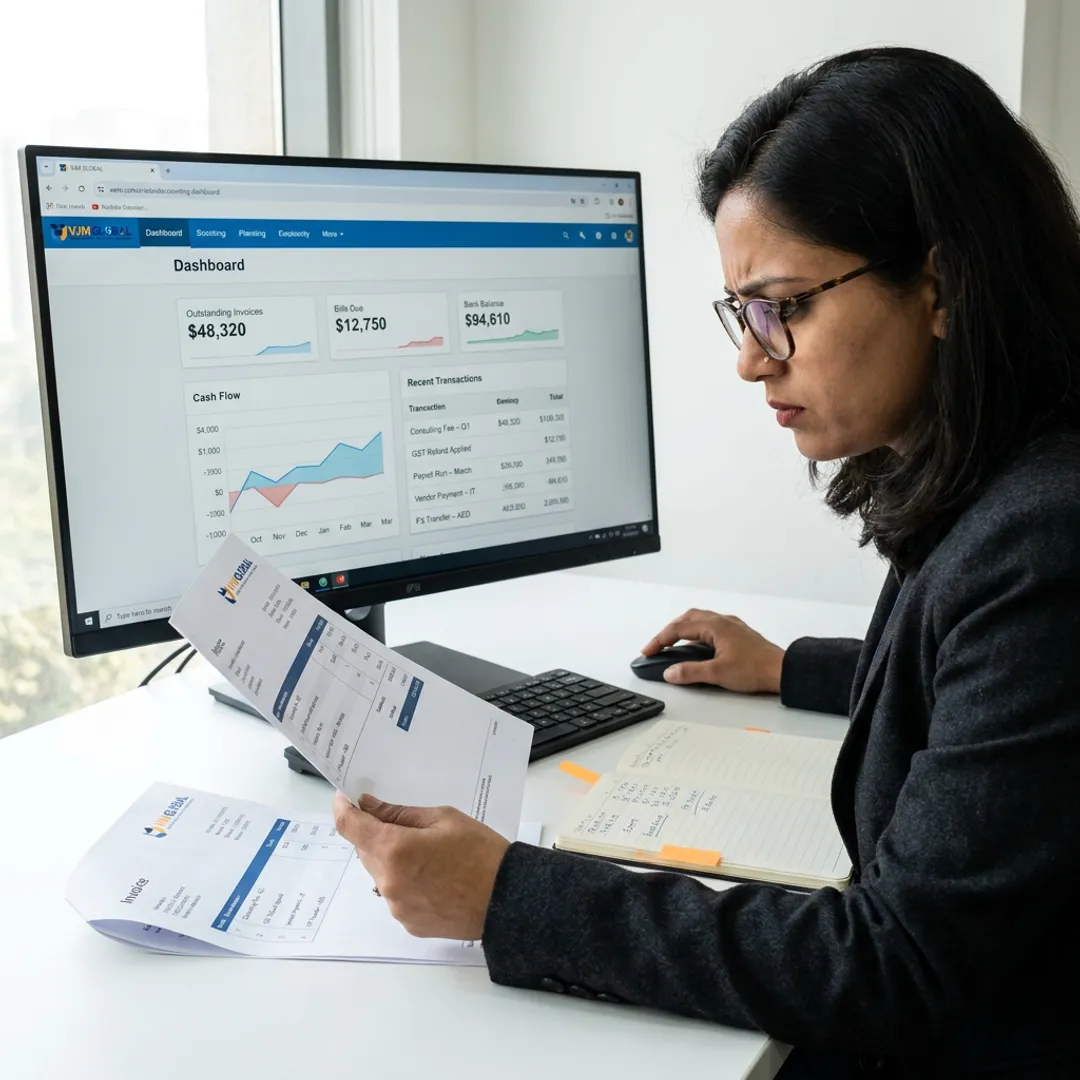 Xero bookkeeping dashboard in an office
