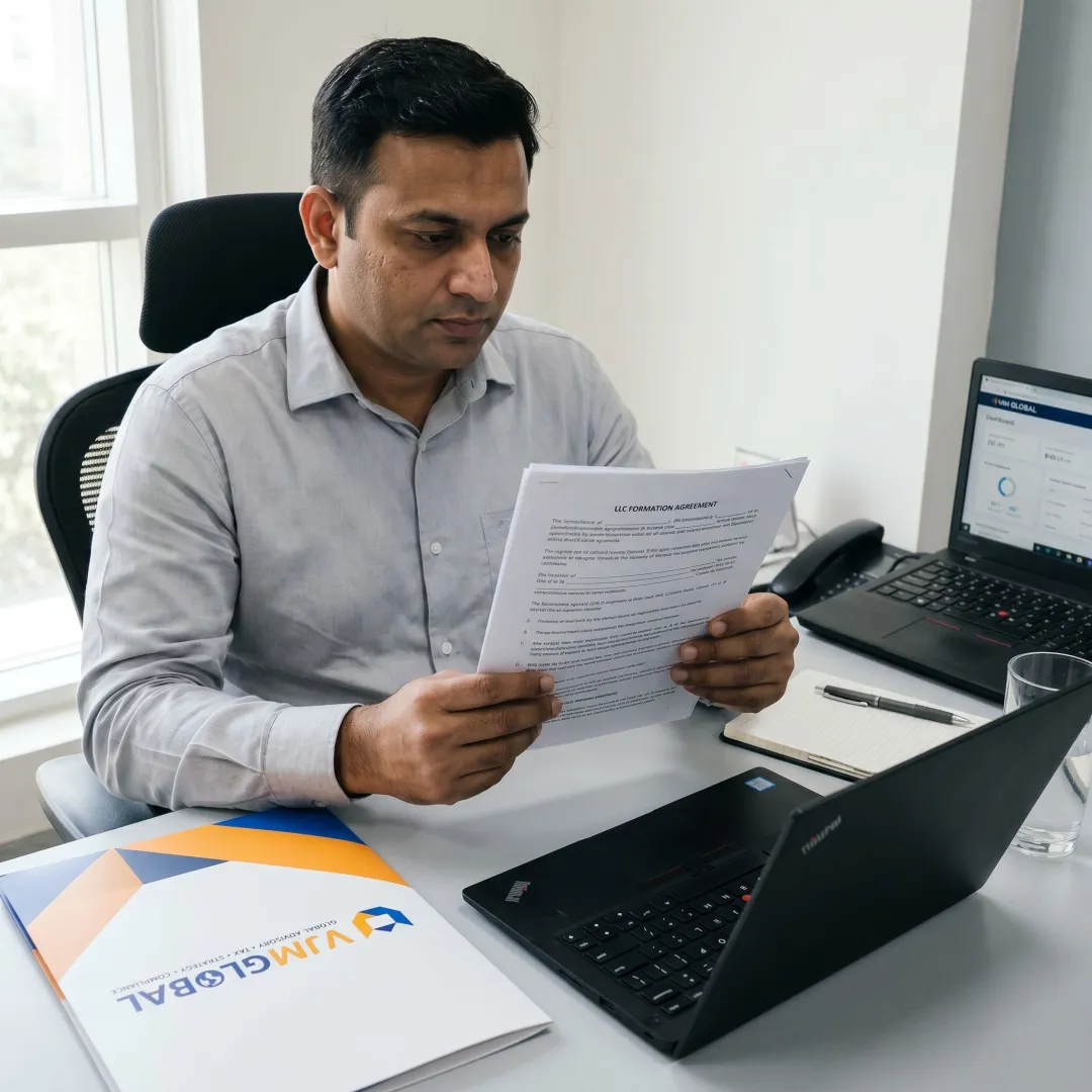 Advisor reviewing LLC formation documents