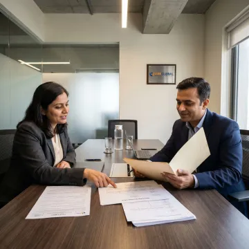Tax professionals reviewing FATCA compliance documents