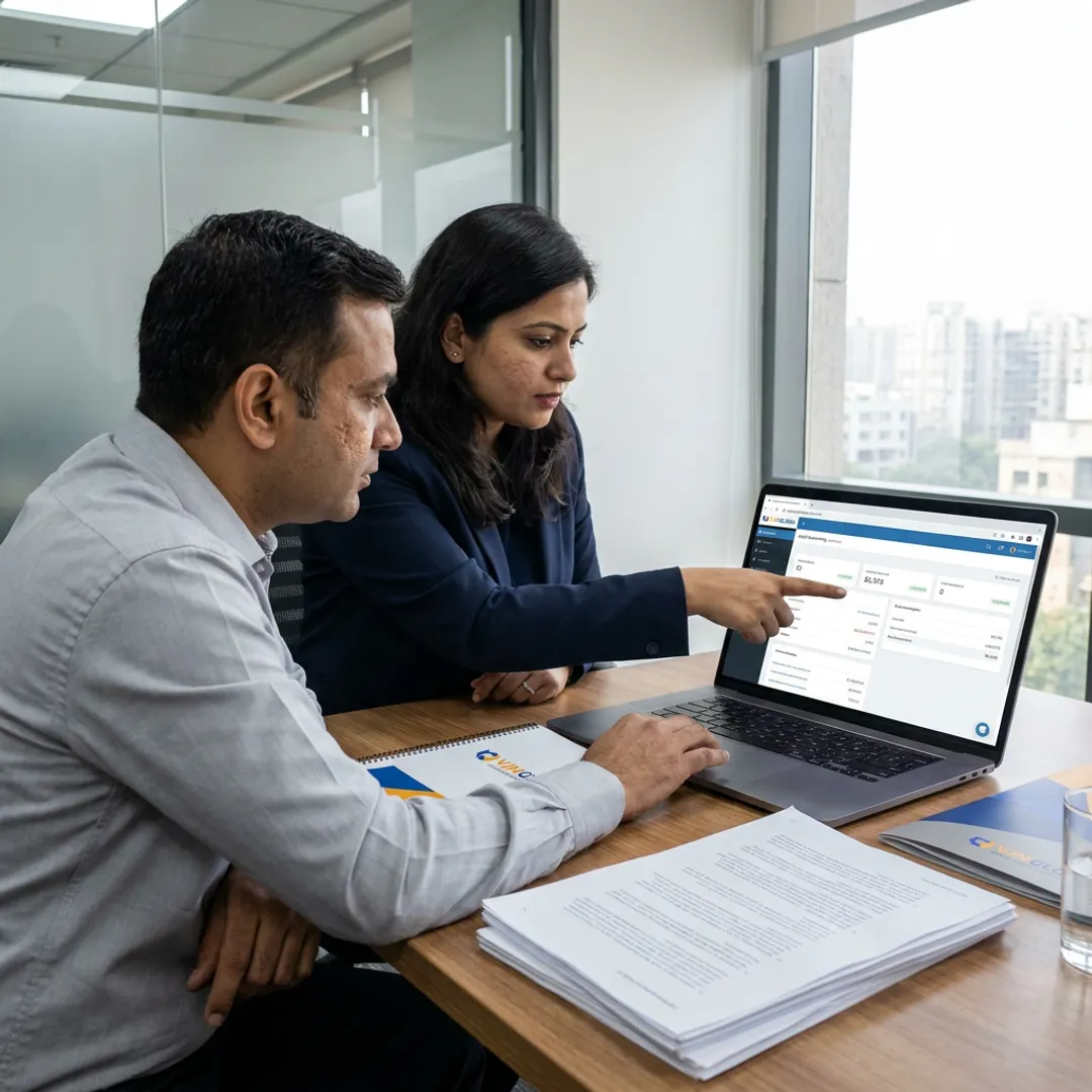 Accounting team reviewing cloud financial reports