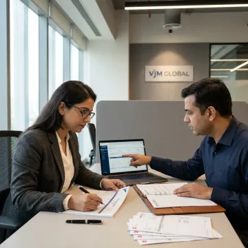 Accounting team reviewing cloud reports