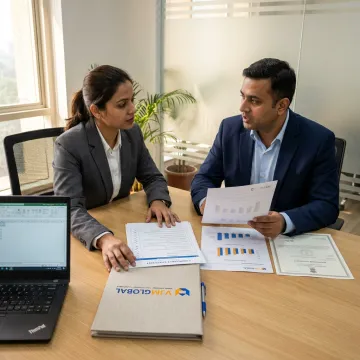 Advisors reviewing company setup documents