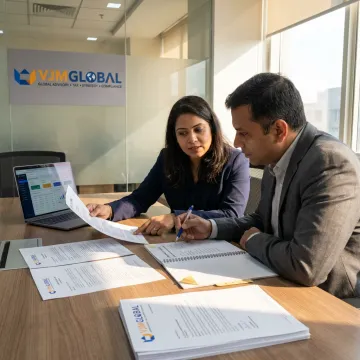 UK business team reviewing UAE corporate tax documents