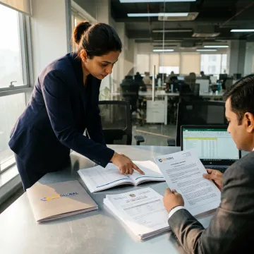 Tax advisors reviewing transfer pricing documents