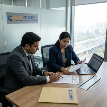 Consultants reviewing India company registration documents