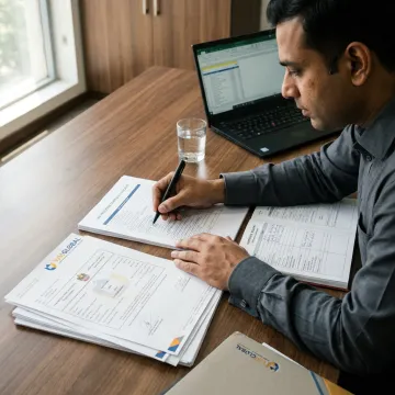 Advisor reviewing free zone company setup documents