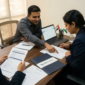 Consultants reviewing Ajman business setup documents