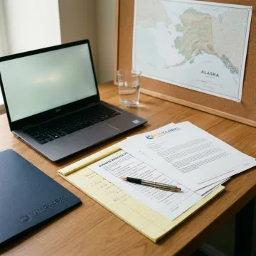 Alaska LLC formation documents on desk