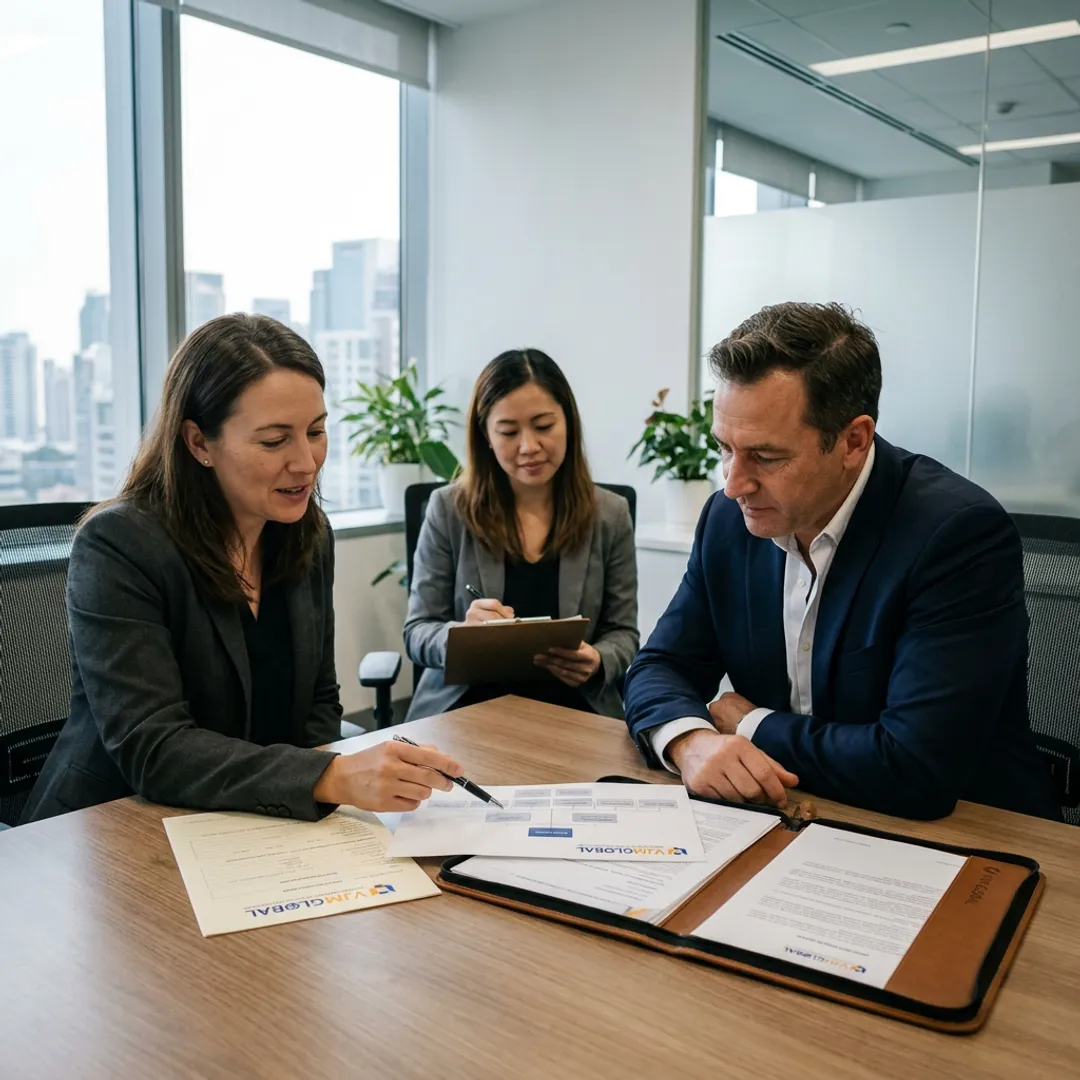 Advisors reviewing business formation documents