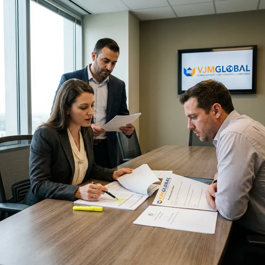 Advisors reviewing business formation documents