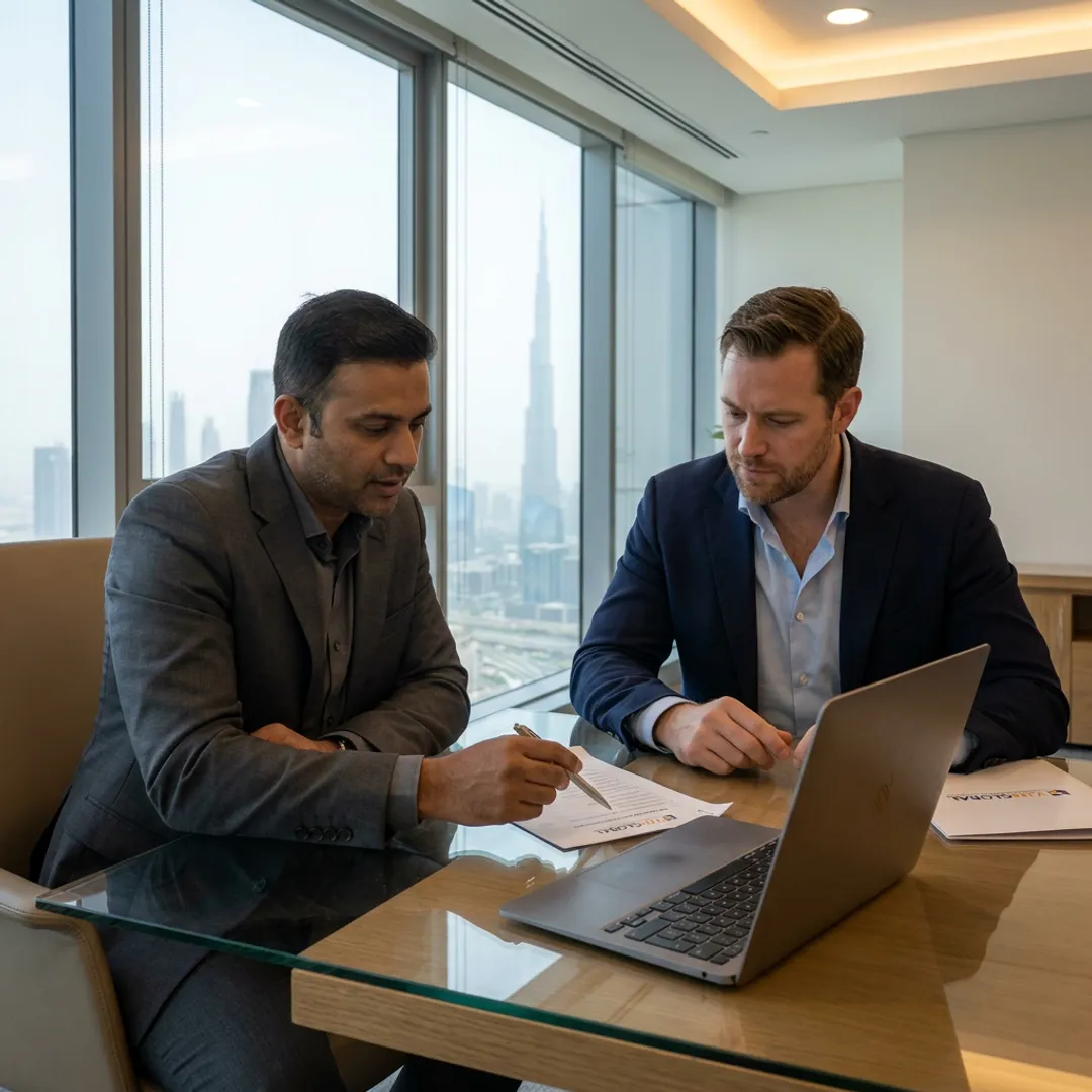 Advisor reviewing UAE company setup process