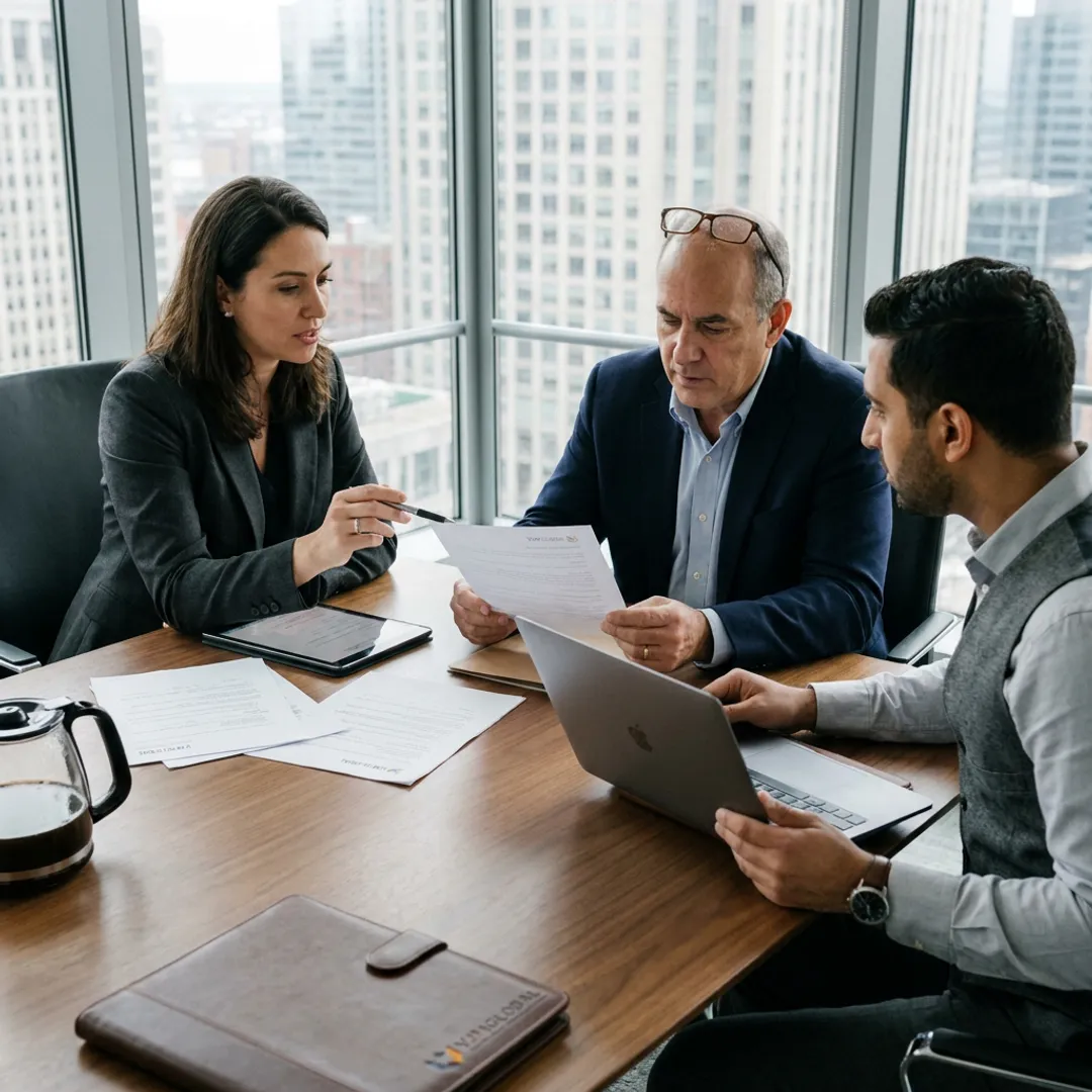 Dubai business advisors discussing civil company formation