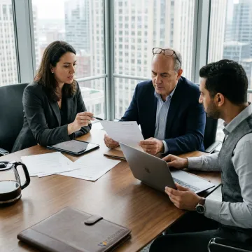 Dubai business advisors discussing civil company formation