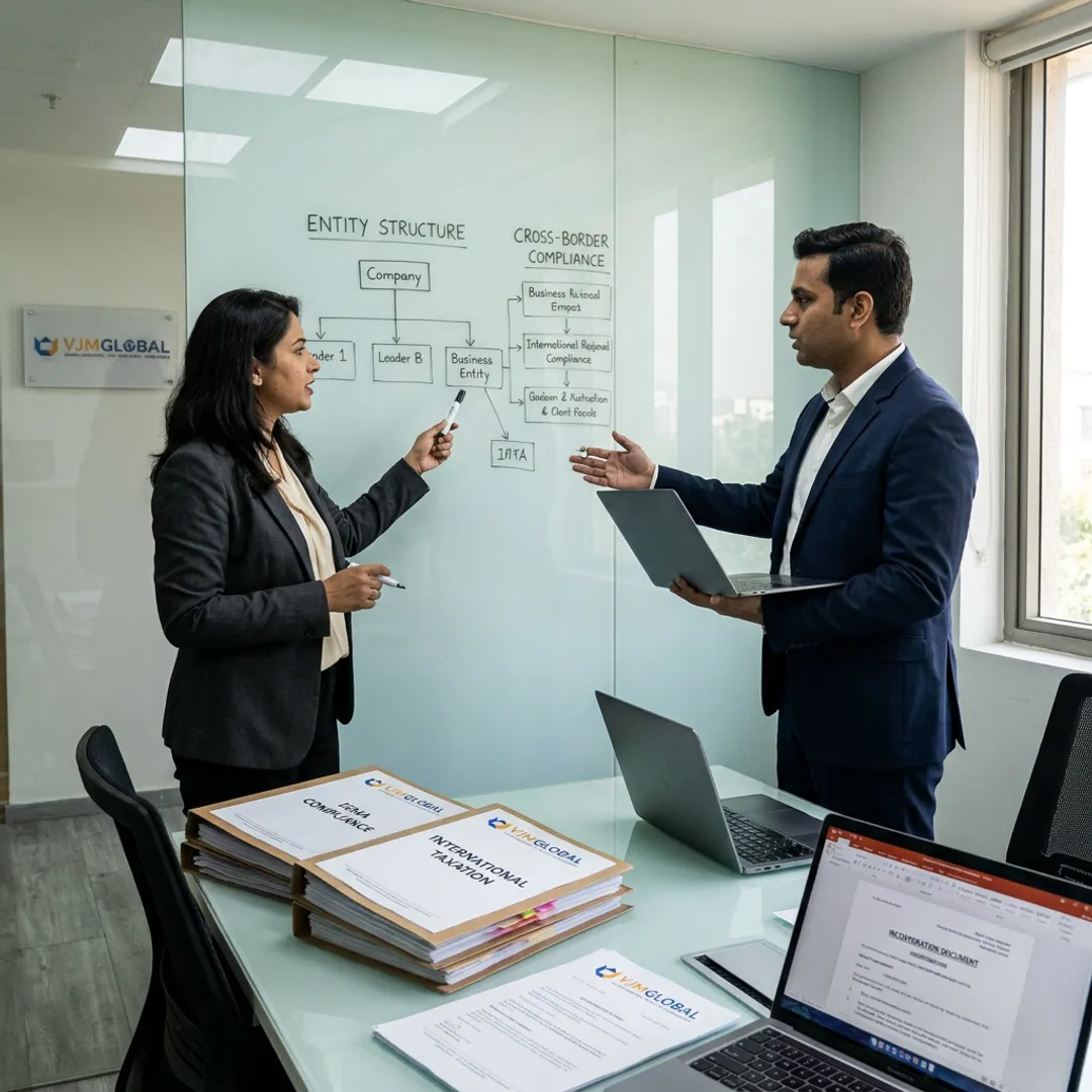 Consultants reviewing company formation process