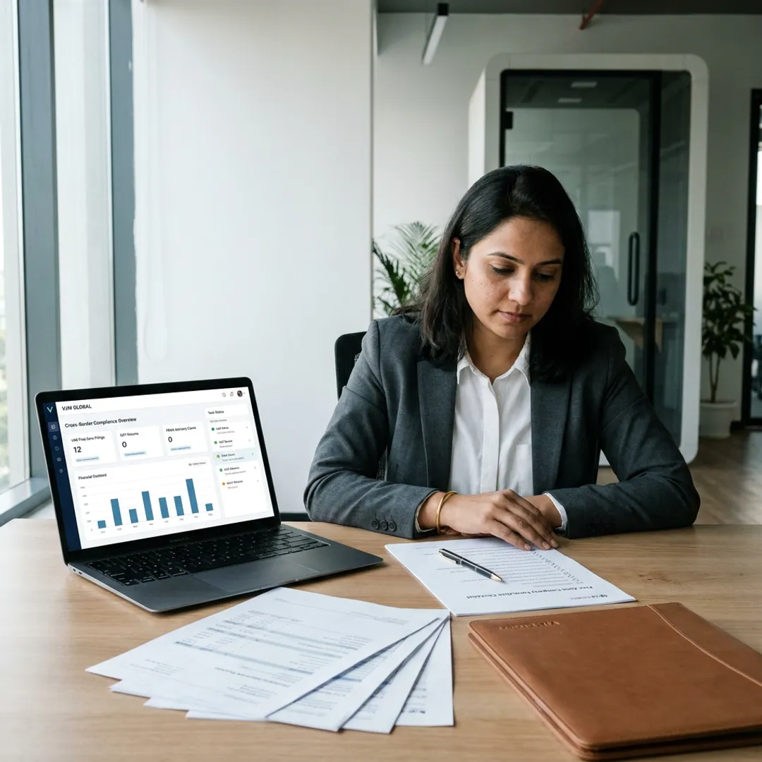 Advisor reviewing company formation documents