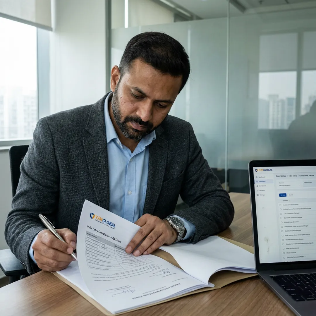 Consultant reviewing business formation documents