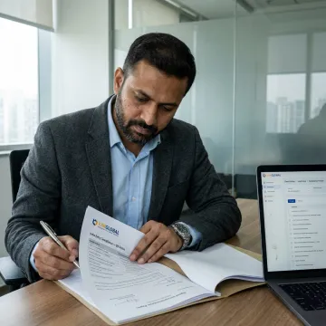 Consultant reviewing business formation documents