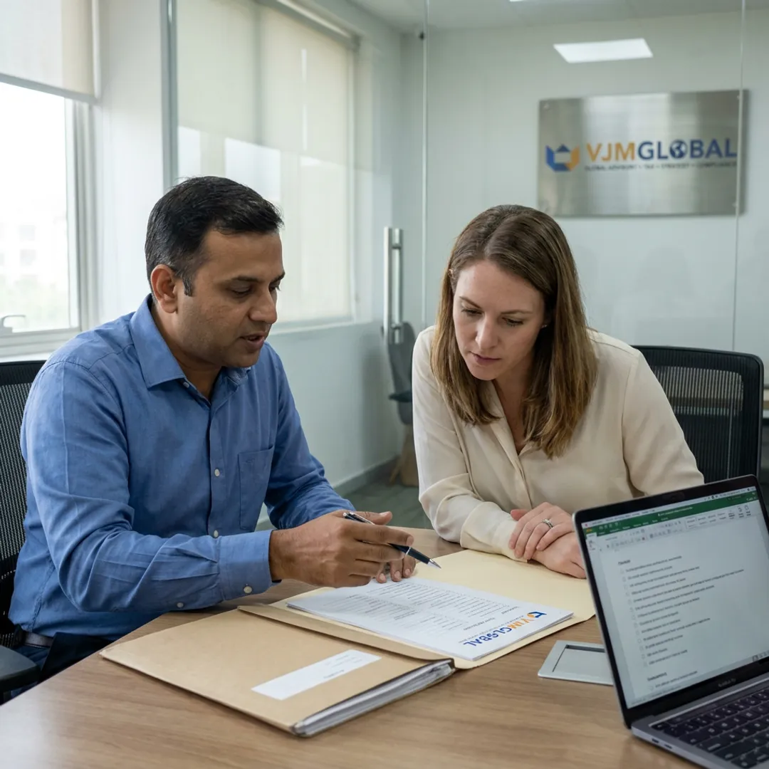 Consultant guiding a founder through registration steps