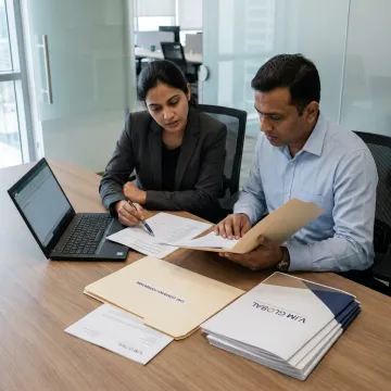 Advisors reviewing Dubai company setup documents