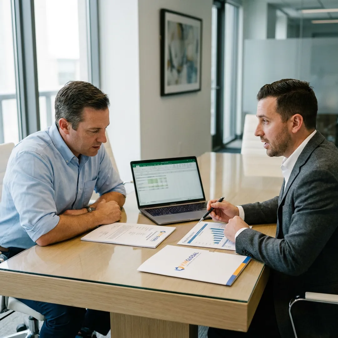 US business owner reviewing IFZA company formation documents