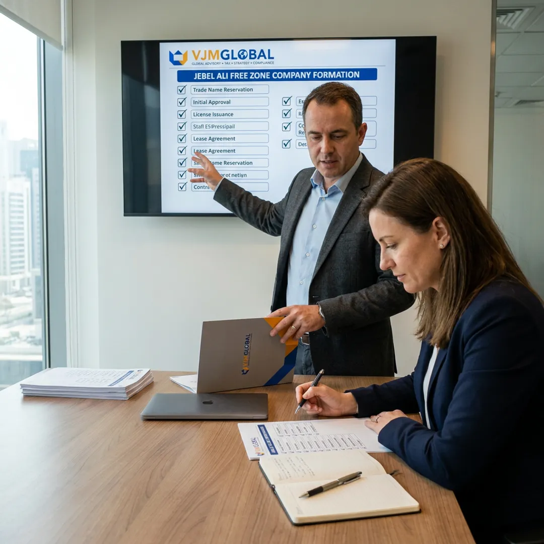 Advisor explaining company formation steps