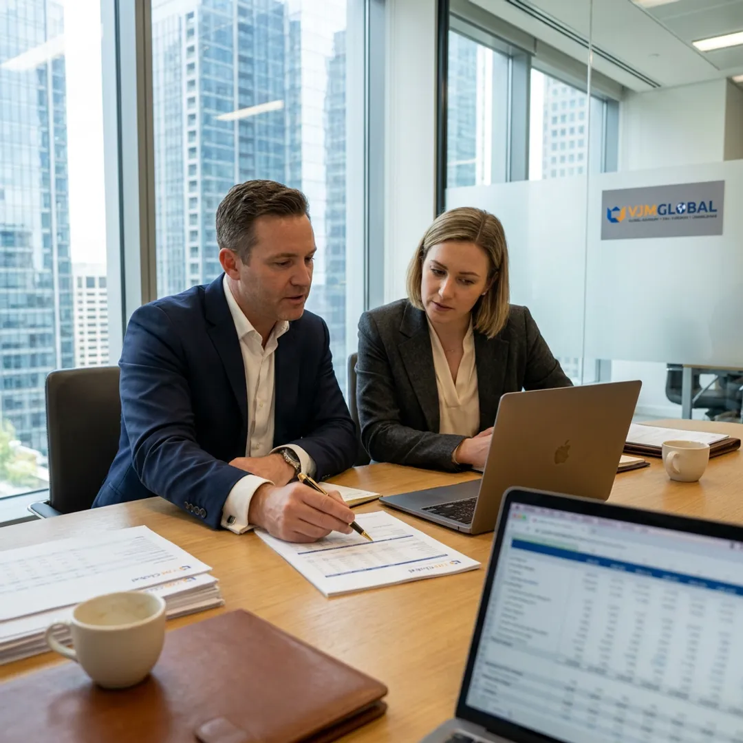 Business advisors discussing company formation in Zug
