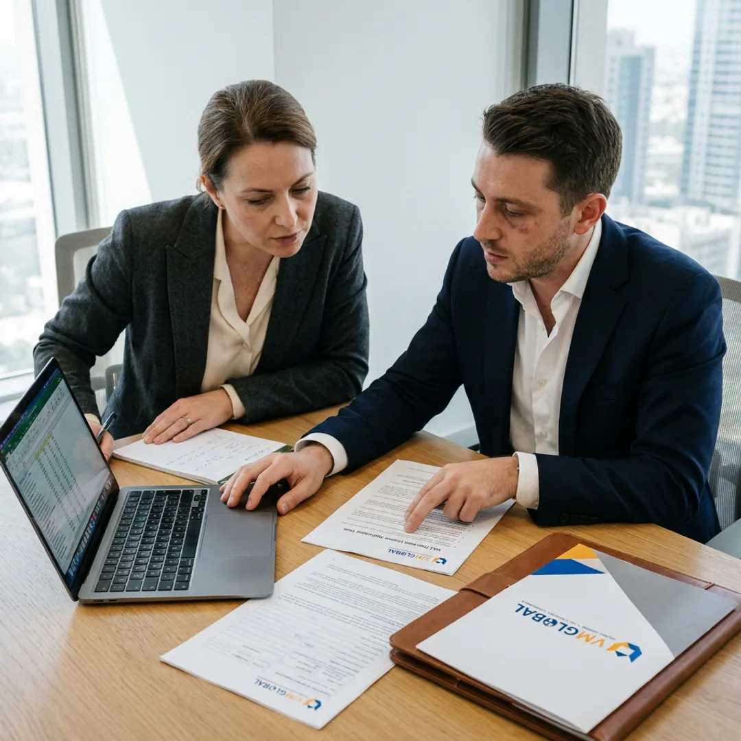 Consultants reviewing company formation documents