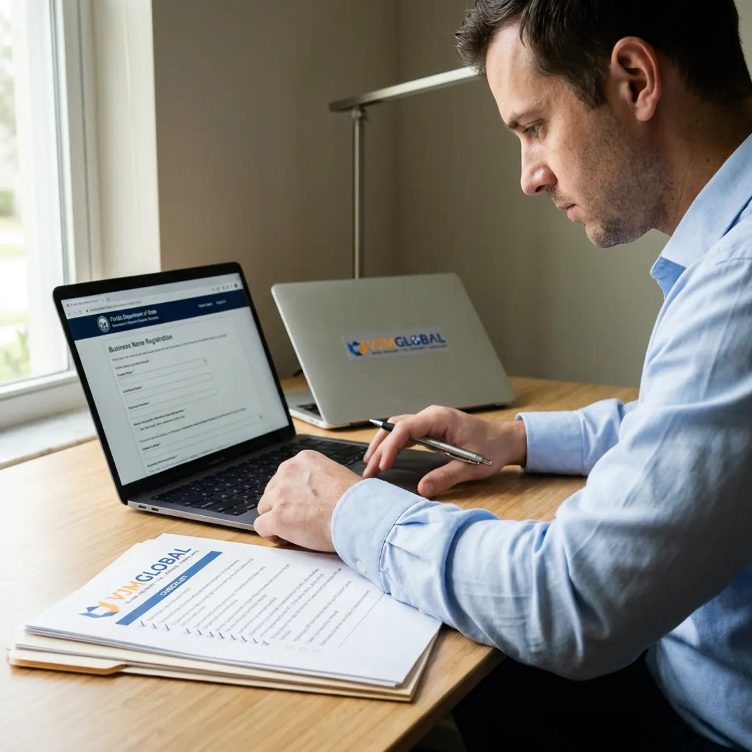 Business name registration paperwork in Florida