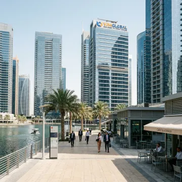 Dubai JLT business district skyline