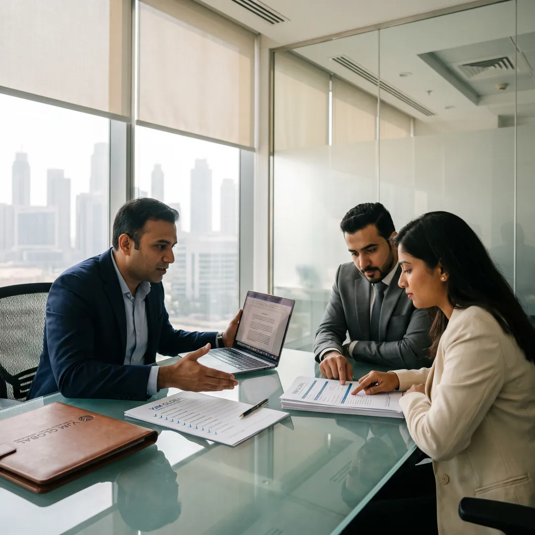 Advisor guiding a client through Indian LLP filing