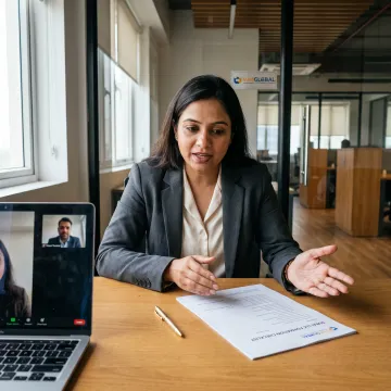 Business advisor explaining Dubai company setup