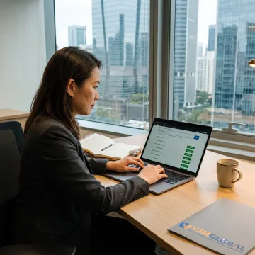 Business owner registering a Singapore domain online