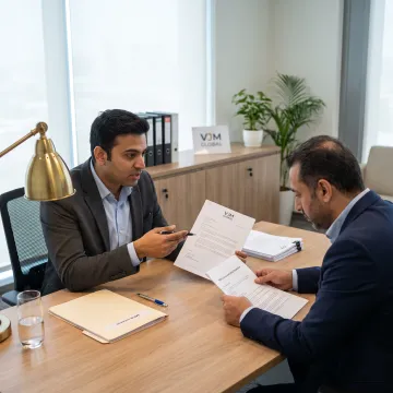 Consultant reviewing Saudi company formation documents