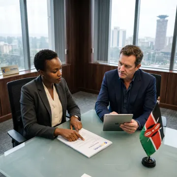 Business professionals reviewing Kenya company setup documents