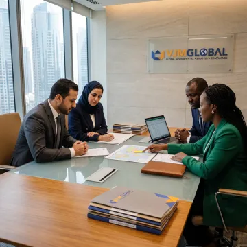 Business leaders reviewing Gabon market-entry documents