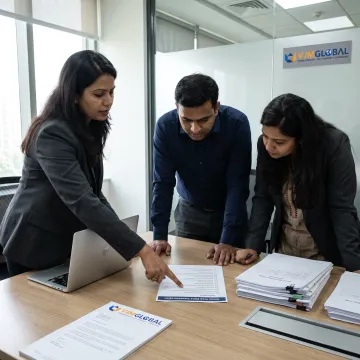 Consultant guiding a client through company formation documents