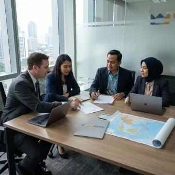 Business leaders reviewing Indonesia company formation documents