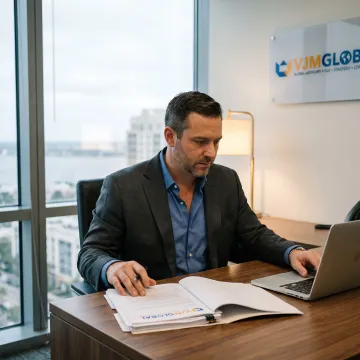 Entrepreneur reviewing business formation documents