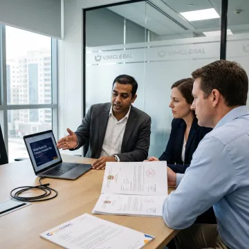Advisor explaining Sharjah Media City company setup