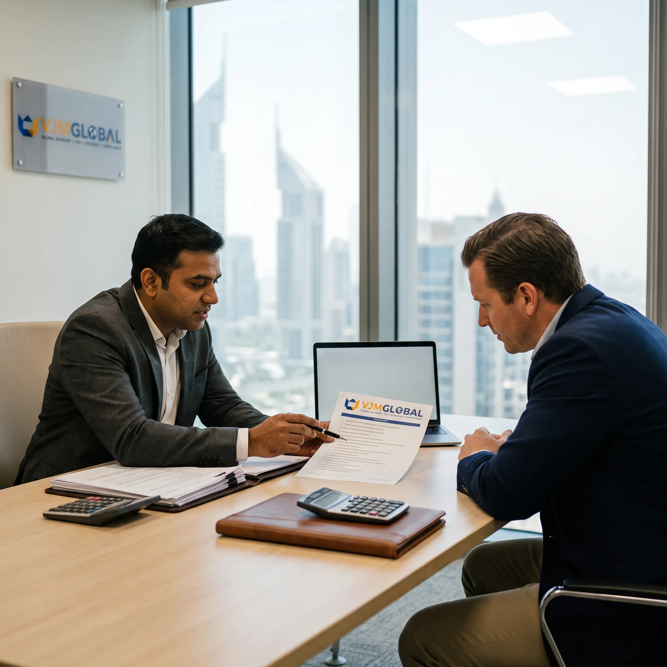 Advisor guiding a founder through UAE company registration