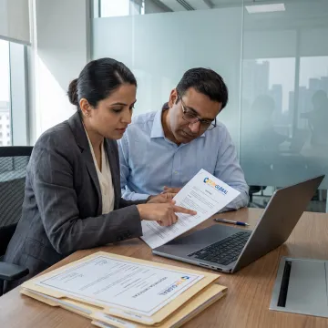Professionals reviewing trust registration documents