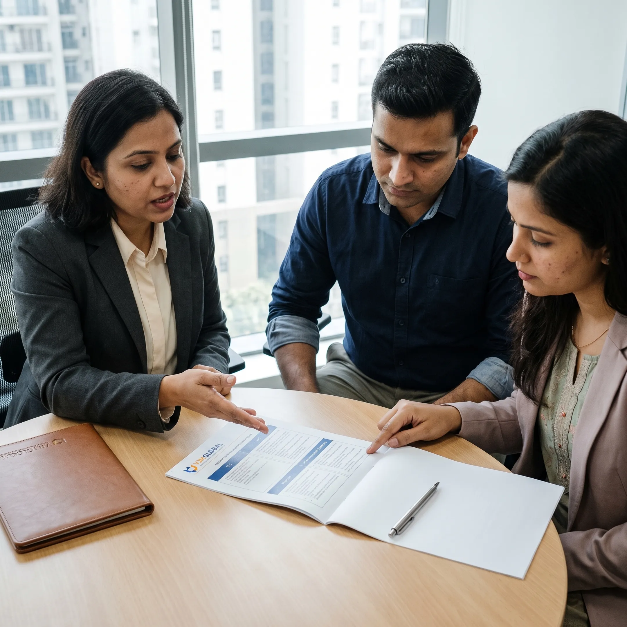 Advisor explaining business entity options