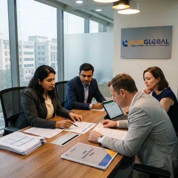 Business professionals reviewing UAE offshore company formation costs