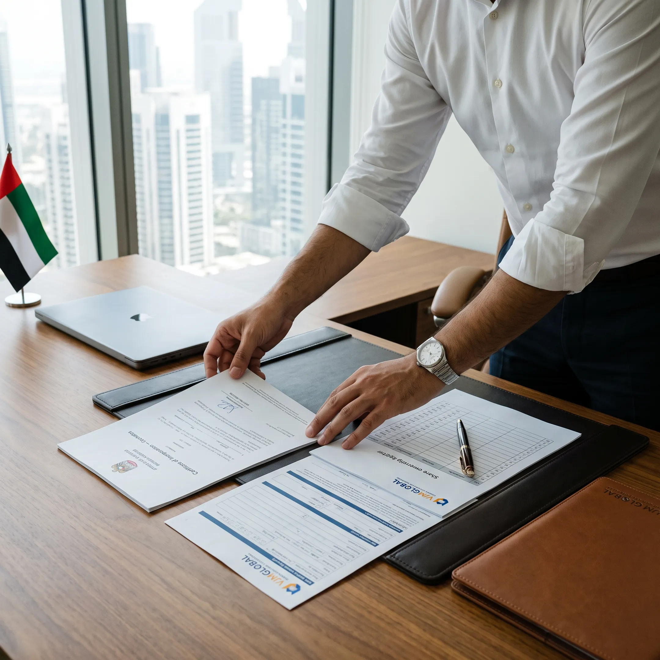 Adviser preparing UAE business banking application