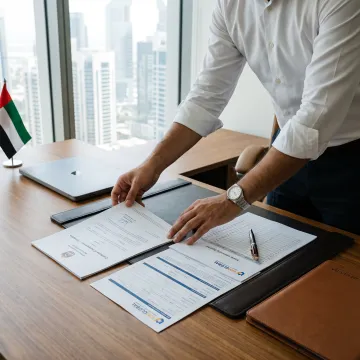 Adviser preparing UAE business banking application