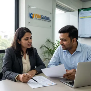 Business advisors reviewing company registration documents