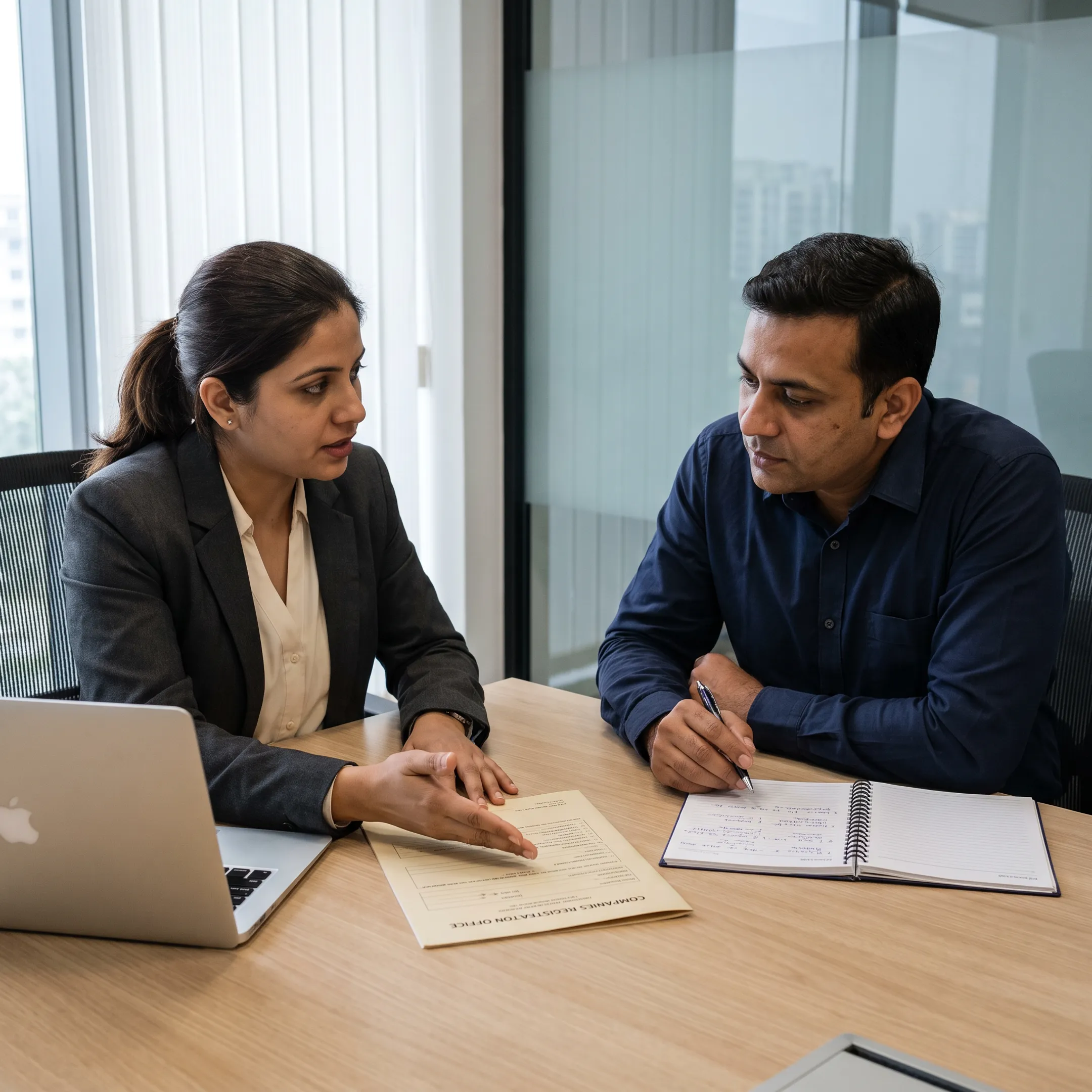Adviser explaining Irish LTD setup requirements